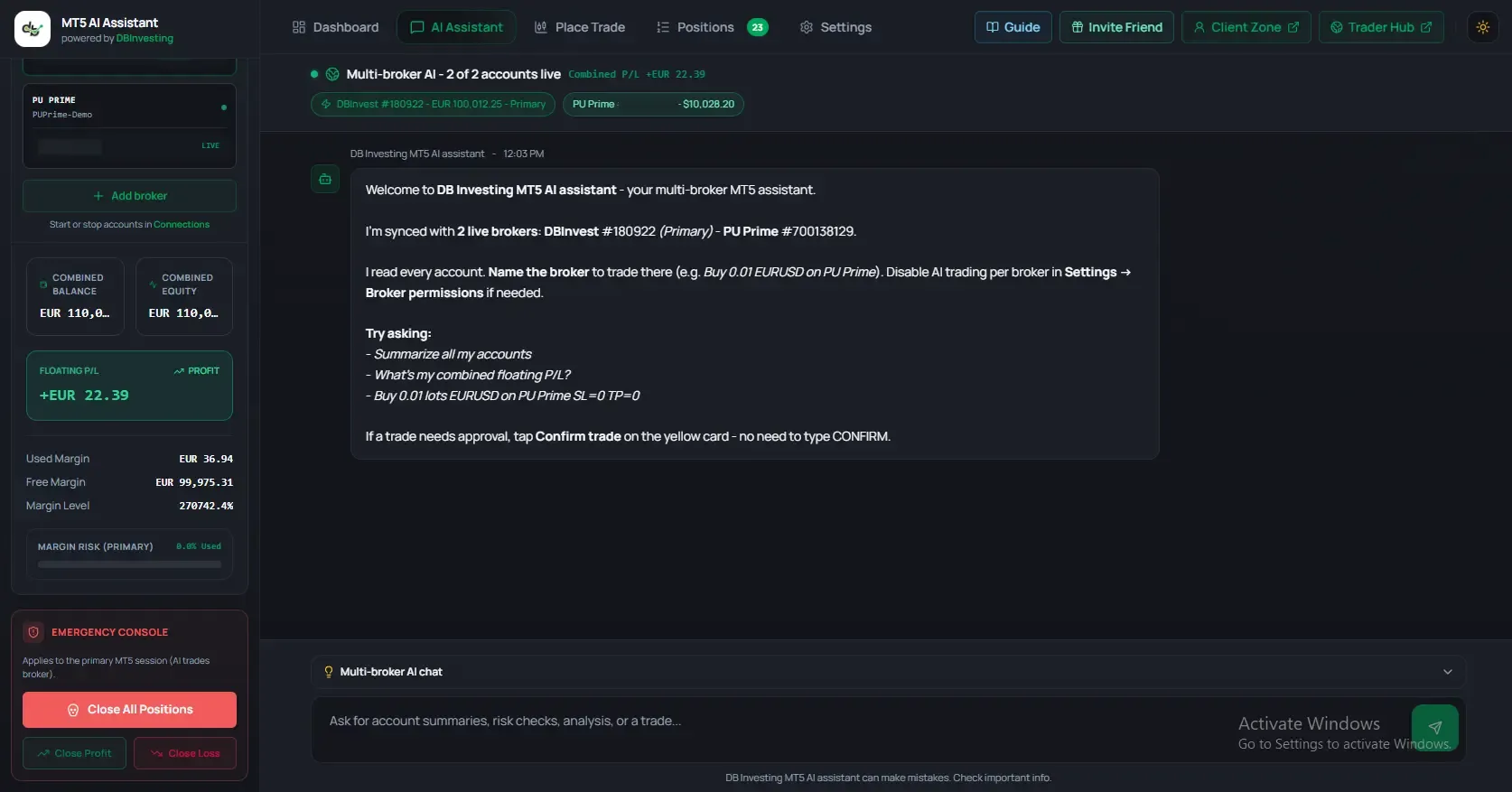 AI Assistant providing detailed market analysis