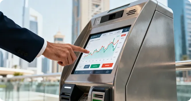 MBME Pay kiosk touchscreen in UAE shopping center